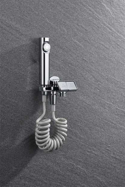 Bathroom Wall Mounted Chrome-Plated Brass Toilet Companion Bidet Sprayer Set