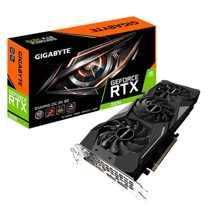 Used GIGABYTE GeForce RTX 2070 GAMING OC 3X 8G Graphics Card with 8GB GDDR6 256-bit Memory