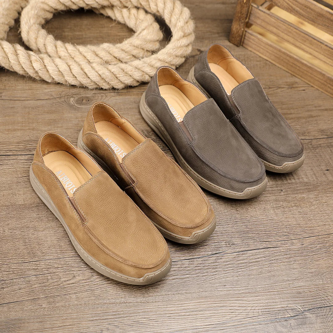 Suede Slip-On Boat Shoes Round Toe EVA Outsole Breathable Spring Men's Casual Shoes
