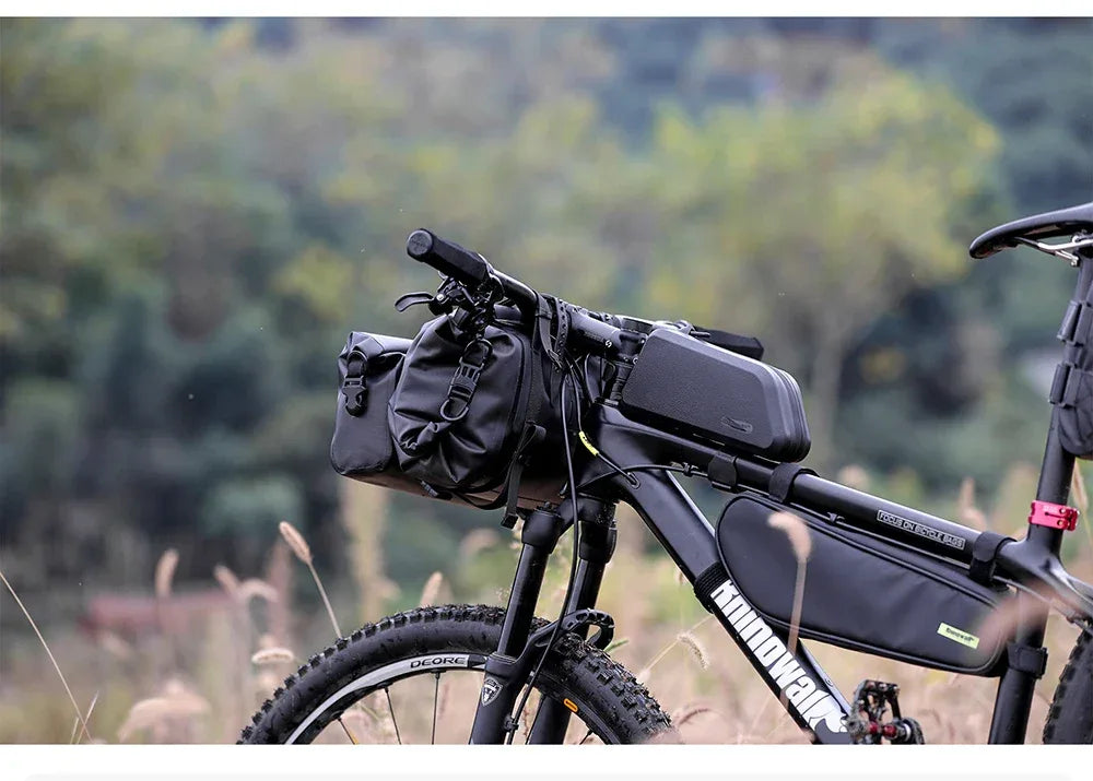 Rhinowalk Bike Handlebar Bag Waterproof Big Capacity 4L-12L  Frame Front Tube Cycling Bag Trunk Pannier Bike Accessories