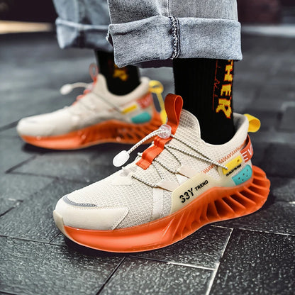 Mesh Fashion Sports Athletic Sneakers Slip on Mesh Fashion Sneakers Sports Shoes Trendy Blade Running Shoes for Men