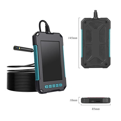 New Handheld 8mm Dual Lens Endoscope Camera Mini Waterproof  Inspection Camera 4.3inch Screen 2m Hard Cable Snake Camera