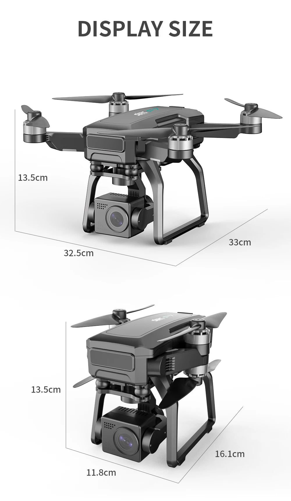 Hot Selling F7 Pro Drone 4K Camera 3 Axis Gimbal GPS Brushless Motor New Style Sjrc F7 4K Professional Quadcopter Made Plastic