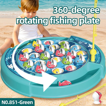 OEM Unisex Plastic Musical Rotary Fishing Hook Toy Classic Educational Children's Game Table Interactive Parent-Child Spin