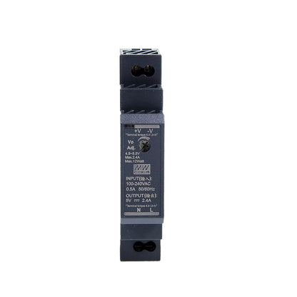 Mean Well HDR-15-5 5V 2.4A 15W Single Output DIN Rail Power Supply - Compact, Reliable for Industrial Automation and More