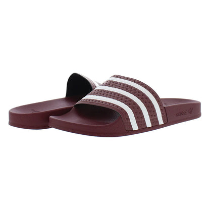 For Adilette Men's Sandals Burgundy/White Color | 100% Authentic Made in Vietnam Model GY1308