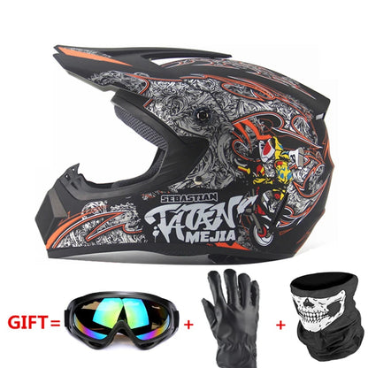 Professional Racing Casco Moto Off Road Helmet ATV Dirt Bike Downhill MTB DH Capacete Motocross Helmet With Mask Gloves Glasses