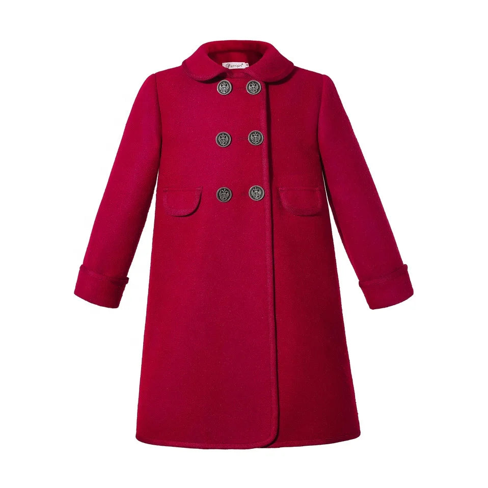 Pettigirl new Popular Solid Color Red Warm Children Girls' Jackets & Coats Latest and Stylish 1BAG=1PCS