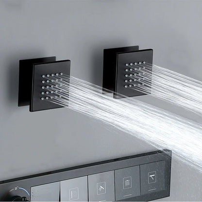 Homein Sanitary Ware, American Warehouse in Stock, Thermostatic Shower Set, Matte Black, Multi-functional Bathroom Shower Set