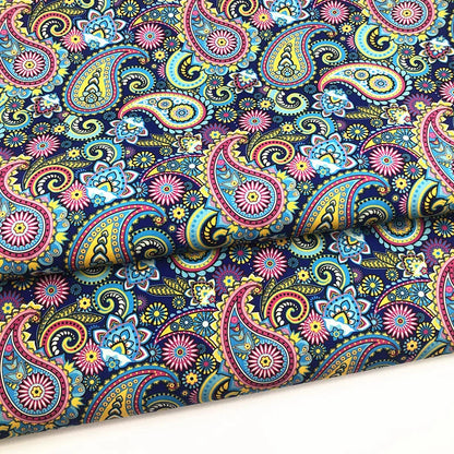 Hot Sale Precut 3yards /PCS  Paisley Printed Fabric Polyester Cotton Blended for  DIY Sewing Projects Sale by 3yards