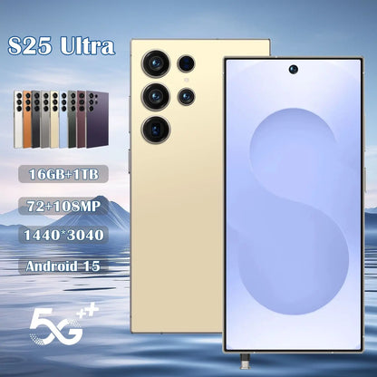High Quality Best Selling S25 Ultra Original 2025 New Smartphone 16G+1TB Android  Built-in Pen 5G Mobile Phone Global Telephone