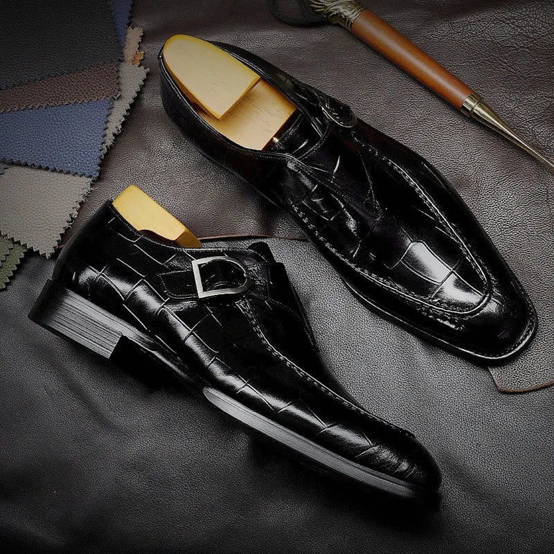 ClassicPattern Business Flat Shoes Men Designer Formal Dress Leather Shoes Men's Loafers Valentine Gifts Shoes