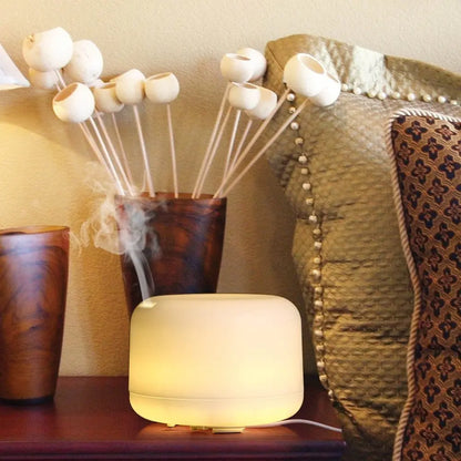300 500ML Air Humidifier With Remote Control Colorful Non-printed Ultrasound Aroma Diffuser Pure White Dark Light Wood Grain