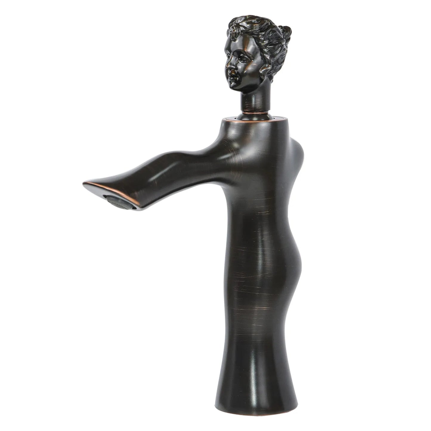 Vintage Statue Vessel Sink Faucet - Single Handle Tall Spout 1 Hole Deck Mount - Oil Rubbed Bronze