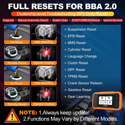 LAUNCH Creader Elite 2.0 Diagnostic B-M-W Dedicated Bidirectional OBD2 Mercedes Audi Compatible Lifetime Free