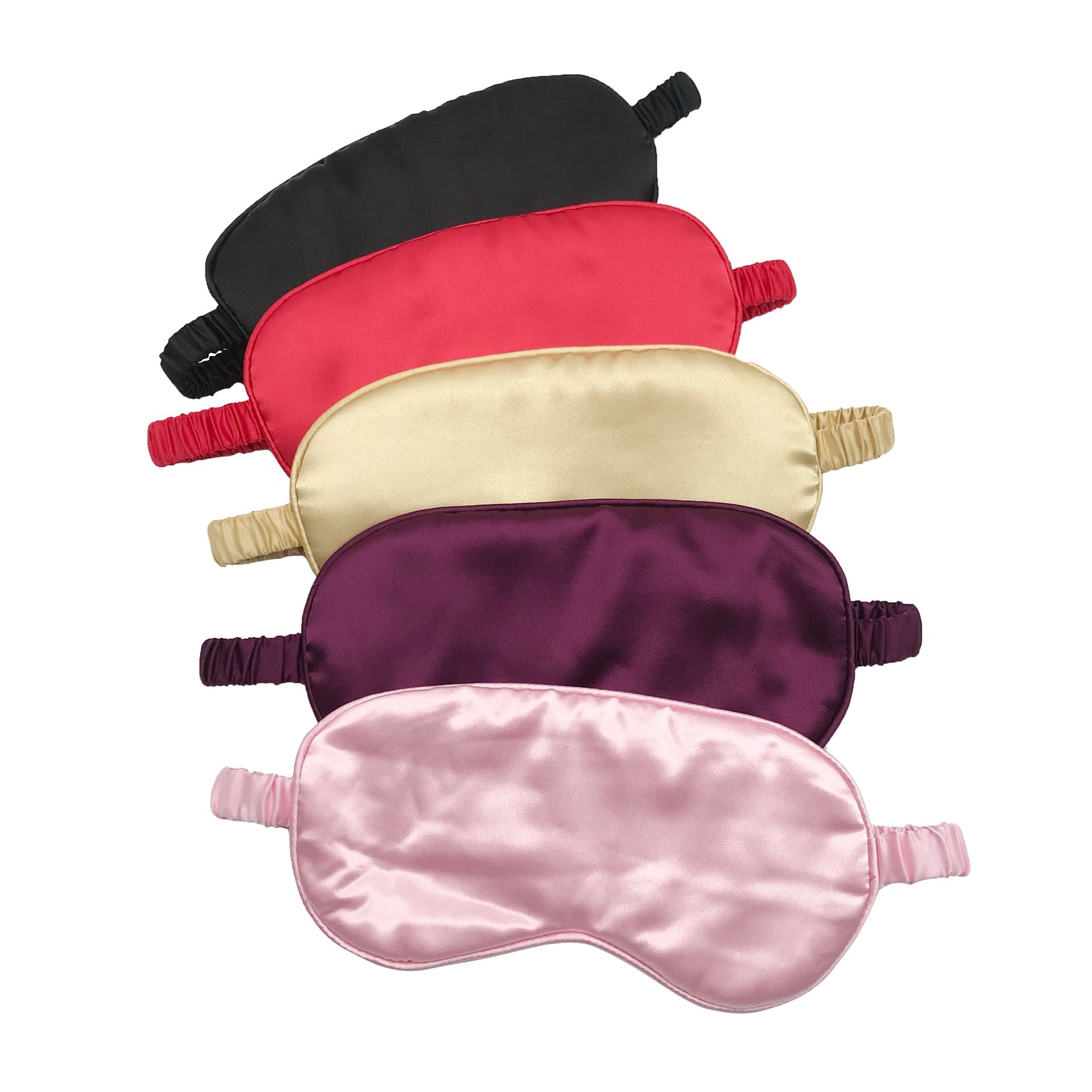 Hot Sale Sleeping Eye Mask Plain Color Woman Elastic Silk Eye Mask Satin