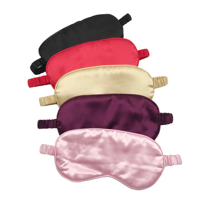 Hot Sale Sleeping Eye Mask Plain Color Woman Elastic Silk Eye Mask Satin