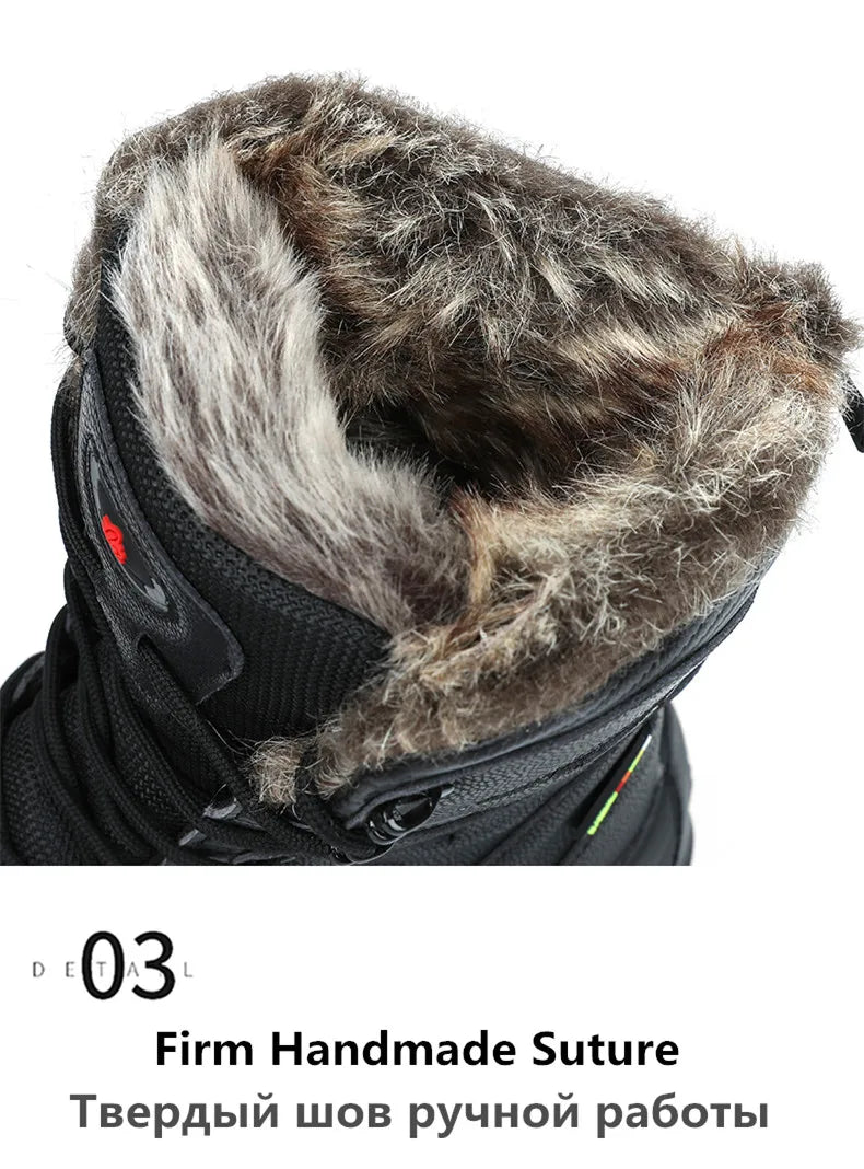 Winter Waterproof Men Boots Plush Super Warm Snow Boots Men Sneakers Ankle Boots Outdoor Men's Desert Boots Botas Hombre