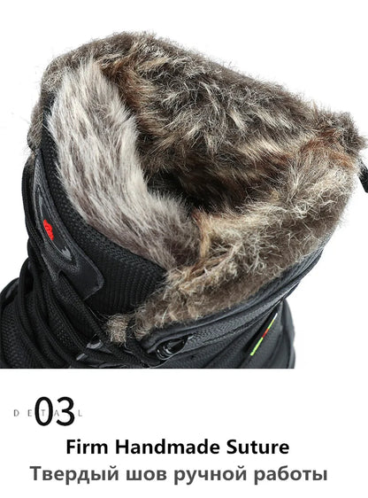Winter Waterproof Men Boots Plush Super Warm Snow Boots Men Sneakers Ankle Boots Outdoor Men's Desert Boots Botas Hombre