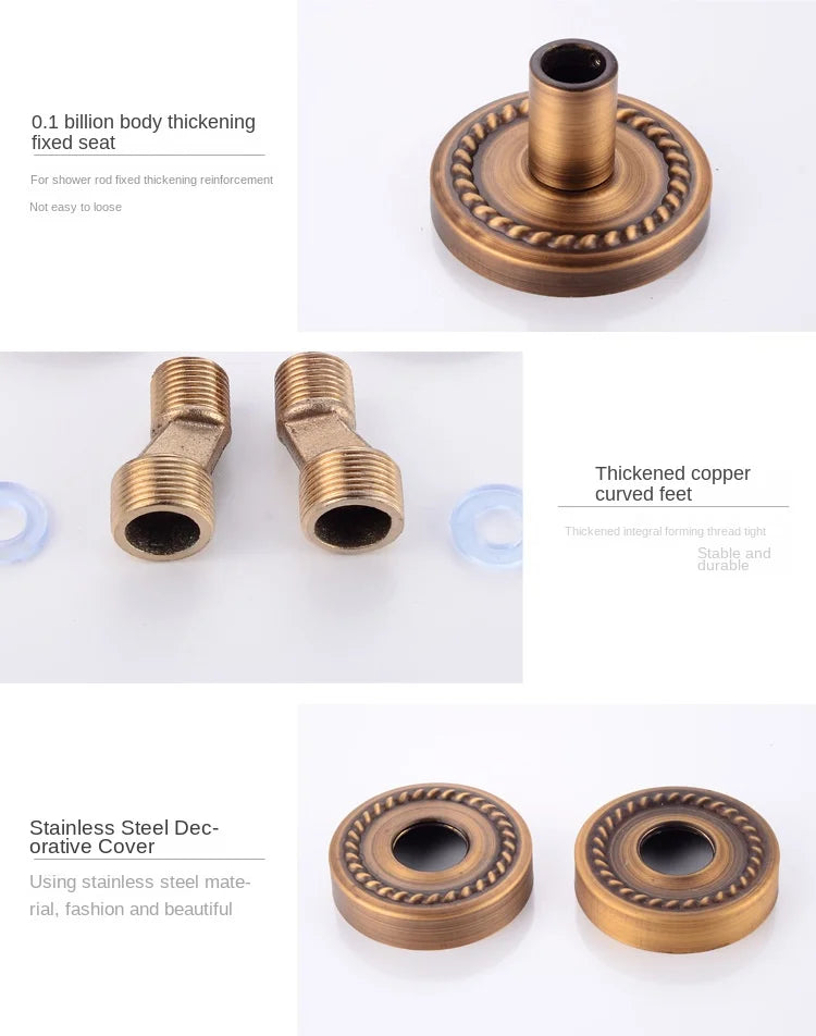 Modern European-Style Brass Bathroom Shower Suite Dual Handle Wall-Mounted Shower Faucet Slide Bar Ceramic Valve Core Rain Spray