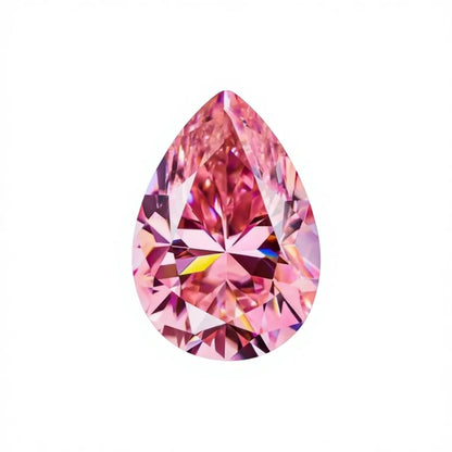 Best Quality Pink Pear Cut Polished Moissanite Stone VVS1 Clarity High Brilliance & Fire 0.25cts 4x5mm Jewelry Making