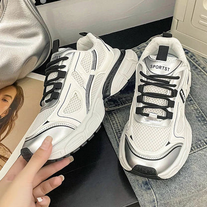 2024 Versatile Dad Shoes Spring and Summer New Casual Shoes for Women  Mesh Soft Bottom Instagram Trendy Running Sneakers