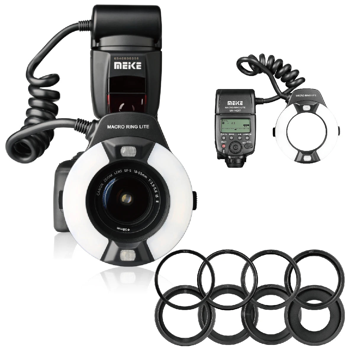 Meike MK-14EXT i-TTL Macro Ring Light Flash for Nikon D5600 D5200 D5100 D5000 D3200 D3100 D90 D750 D600 with LED AF Assist Lamp
