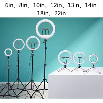 High Quality  Professional Photography Ring Light 18 Inch LED Ring Lights 50W Dimmable With Tripod Stand Storage Bag Right Light