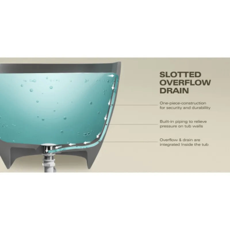 Luxury Contemporary 63\" Matte Grey Freestanding Bathtub Modern Design Ready Stock for Adults