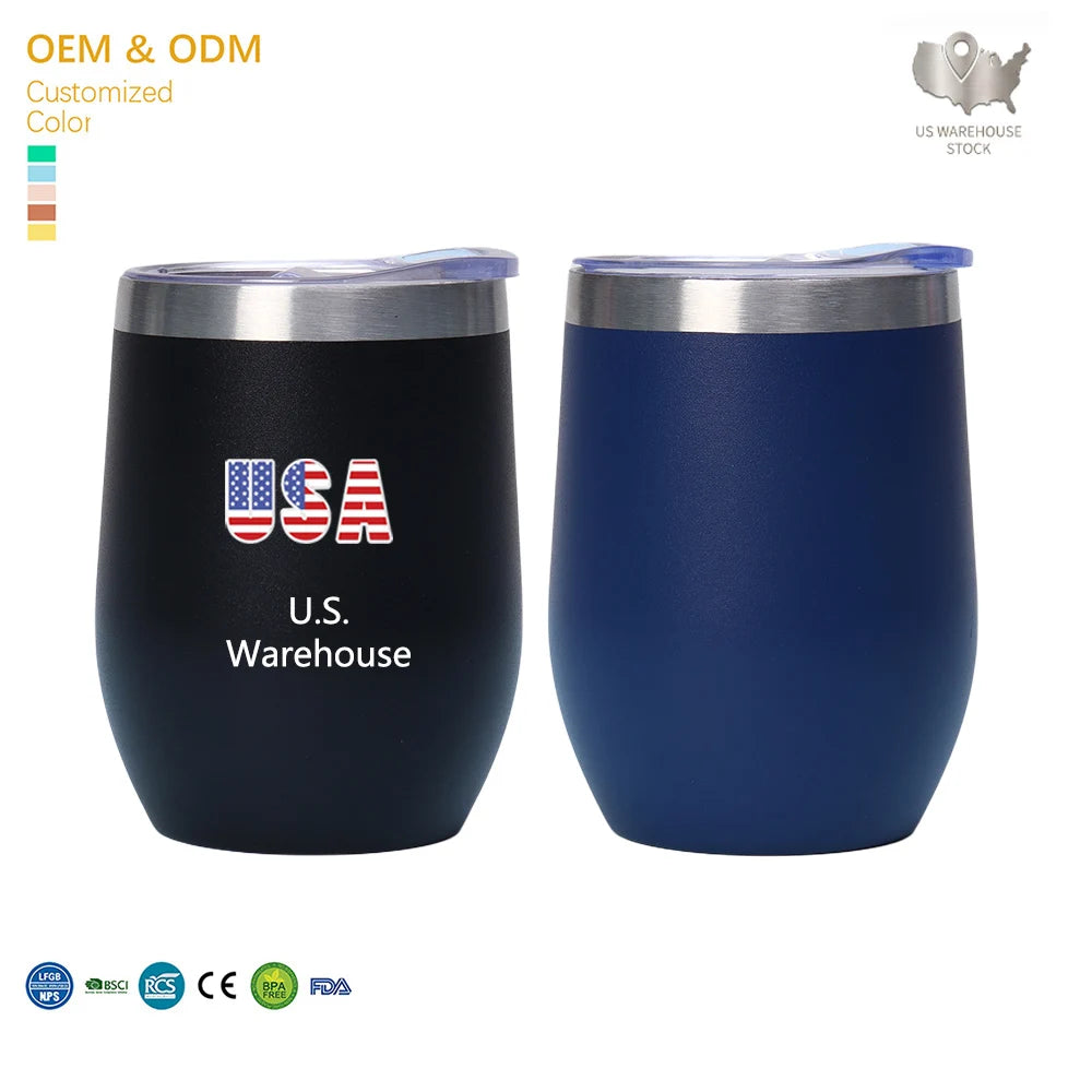Professional Oem Factory Customizable 12oz Egg Shaped Double Wall Vacuum Stainless Steel Wine Tumbler With Own Personalized Logo