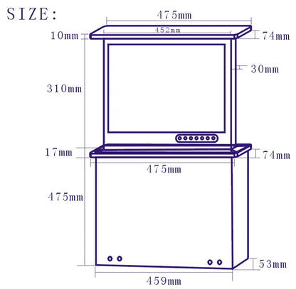 Modern 17" Pop-Up TV Lift Digital Display ABS Bathtub Hot Tub Waterproof Electric Heated 110V/220V SOWO TV-W17 Transom Windows
