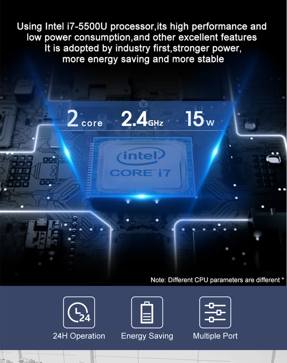 Industrial Mini PC Fanless Dual LAN 6x COM-RS232 Support 1x RS485 Intel I7-5500U Celeron J1900 SIM Slot Mini-PCIe Windows Linux