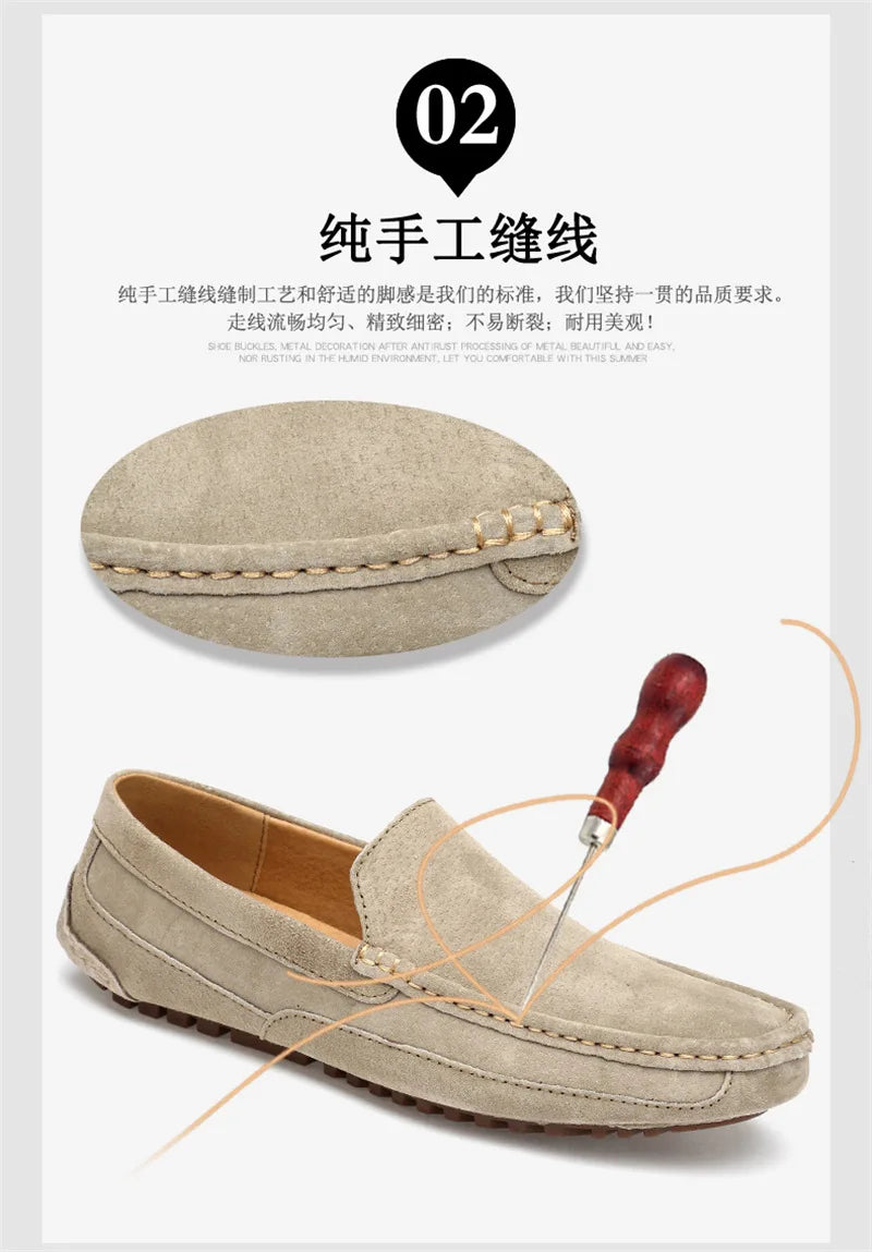 Suede Leather Man Loafers Luxury 2021 Casual Shoes For Men Boat Shoes Handmade Men Slipon Driving Shoes Male Moccasins Zapatos99