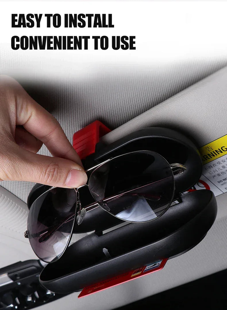 Car Glasses Card Ticket Holder Sunglasses Box Case Multifunctional Sun Visor Clip Creative Storage Fastener Interior Accessories