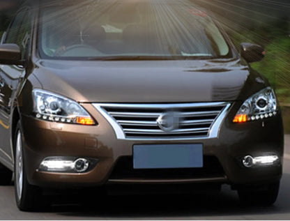 1 Set LED Daytime Running Lights Daylight Fog light cover with turn signal DRL For Nissan Sentra Sylphy 2012 2013 2014 2015