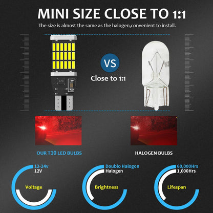 2PCS Canbus T15 W16W WY16W LED Bulbs 4014 45SMD For Auto Bcakup Reverse Lamp Car Tail Brake Bulbs No Error 6000K White Red Amber
