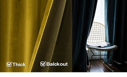 High Shading Velvet Blackout Curtain For Bedroom Insulating Modern Style Windows Living Room Curtain Home Decoration Custom Made