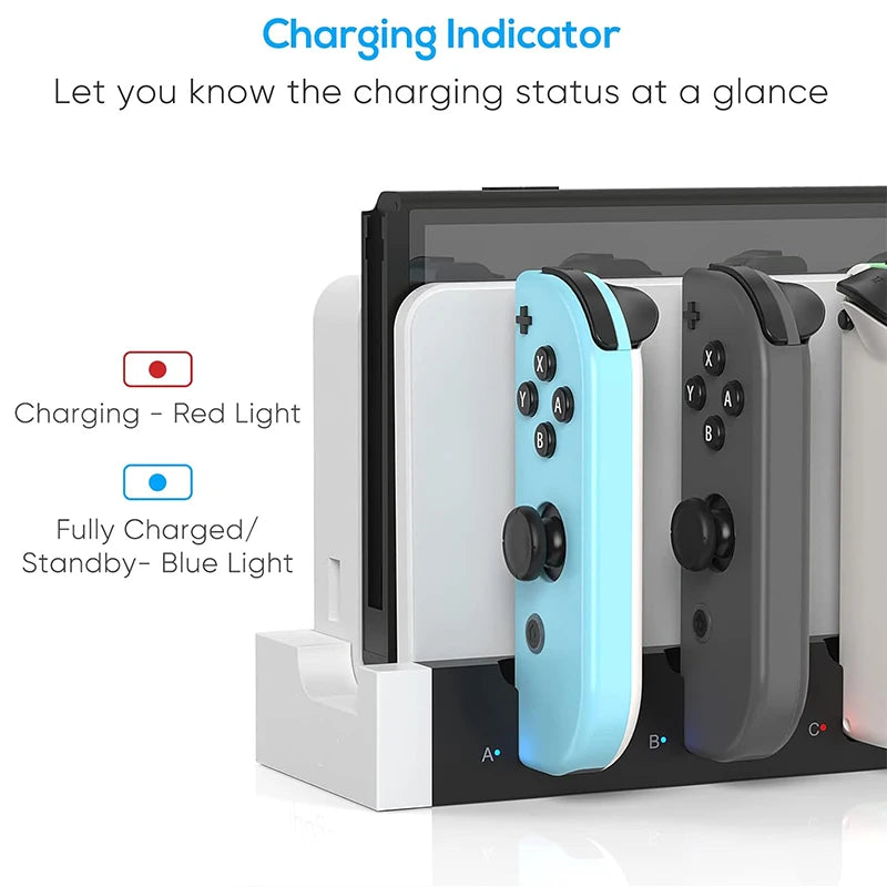 Joy-Con Charging Dock Station Compatible with Switch/OLED Handle Charger and Protection for Game Accessories