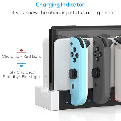 Joy-Con Charging Dock Station Compatible with Switch/OLED Handle Charger and Protection for Game Accessories