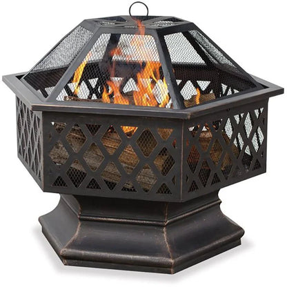 Stainless Steel Fire Pit Grill Wood PorTable Fire Pit Smokeless Table Top Fire Pit Smoke-free Large Camping Beer Fire Pit Garden