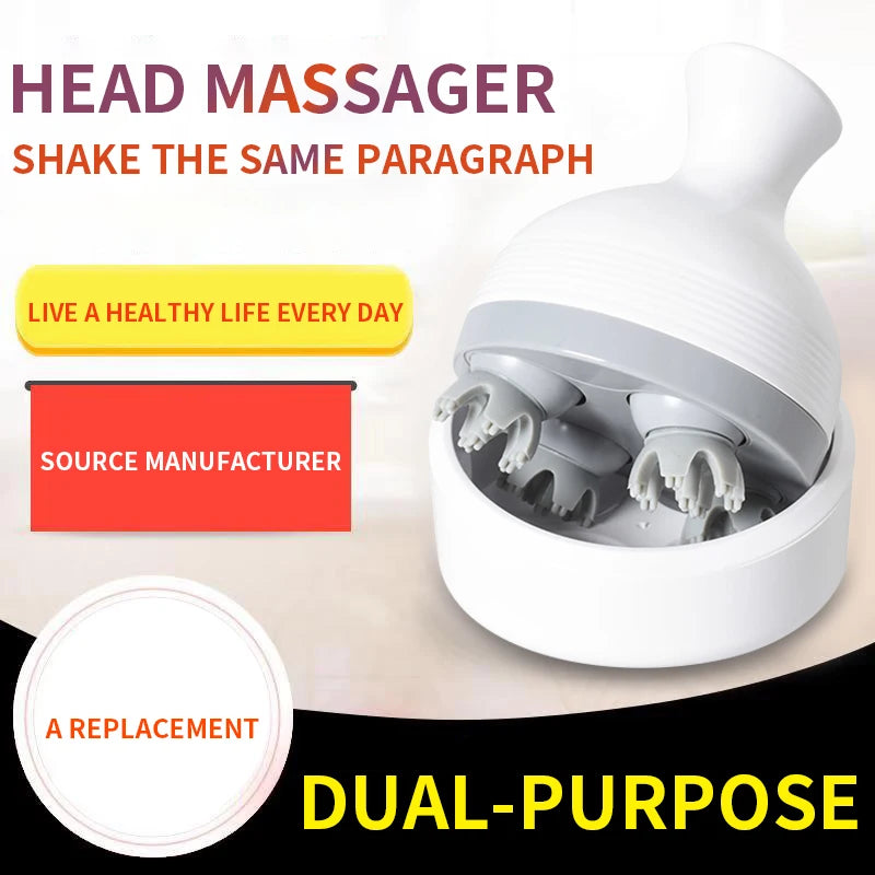 Head Scalp Massager Facial Vibrating Handheld with Timing Control and High Endurance