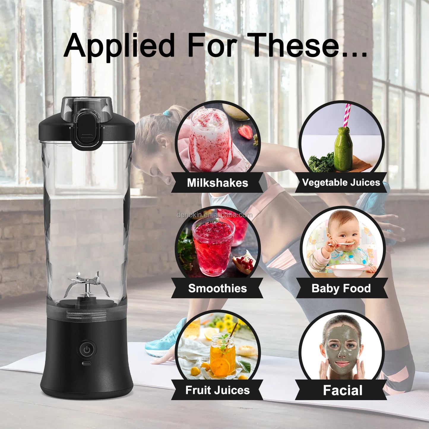 New Arrival Juice Blender 600ml BPA Free Electric Blender Portable USB Camping Blender