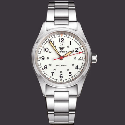 36mm Tandorio NH35 Automatic Men Watch Diver Movt 20Bar Waterproof Wristwatch Big Crown Leather Band Men's Wristwatch