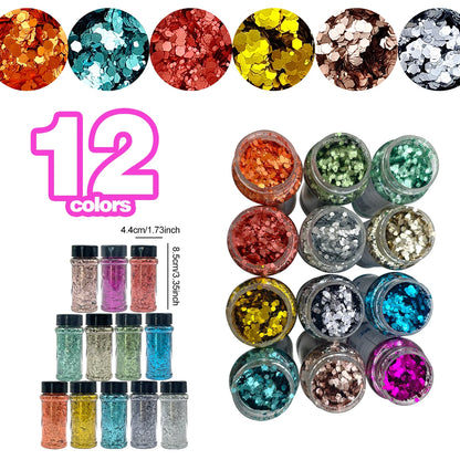 US Warehouses Factory Wholesale Metallic Matte Glitter Powder Hexagon Bulk Holographic Glitter Mixed Chunky Glitter for Crafts