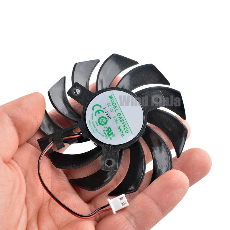 GA81S2U-NNTB DC12V 0.38A 70mm Hole Pitch 40mm Fluid Bearing 6000RPM Graphics Card Cooler Fan for GT430 GT440 GT630