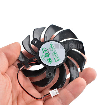 GA81S2U-NNTB DC12V 0.38A 70mm Hole Pitch 40mm Fluid Bearing 6000RPM Graphics Card Cooler Fan for GT430 GT440 GT630