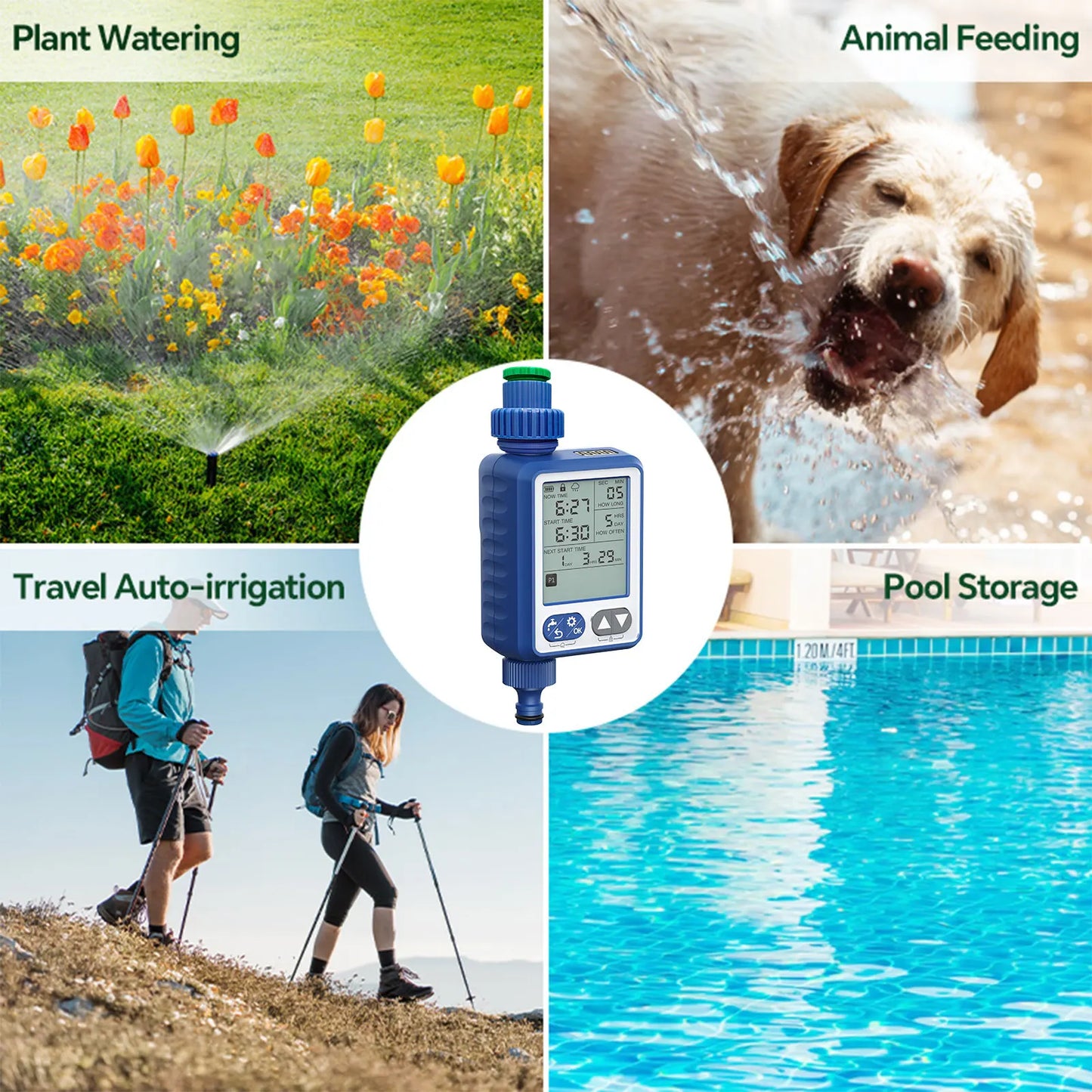 Outdoor Plastic Automatic Digital Water Timer Rain Sensor Child Clock Battery Operated Garden Irrigation System for Lawn