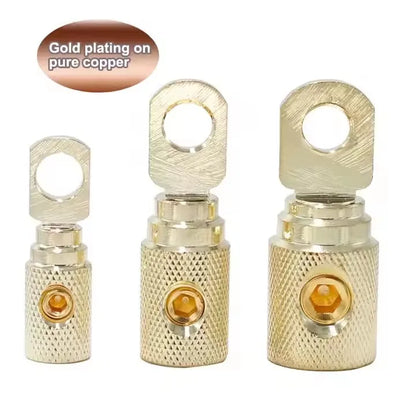 O-Type Gold-Plated Pure Copper Car Audio Crimp Terminal Modified Wire Power Supply Input Reducer Car Audio Amp Terminal Block