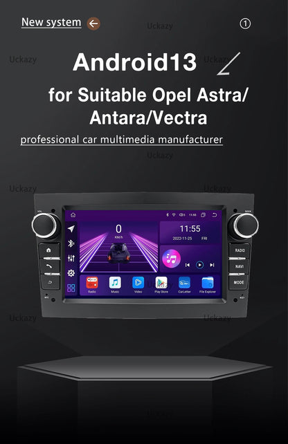 2 Din Android 14 GPS OBD2 Amplifier Car Stereo for Opel Vectra C Zafira B Corsa D C Astra H G Jvivaro Meriva