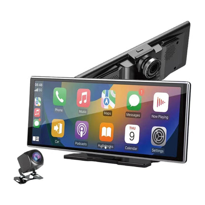 H 1080P Wireless Dash Camera for Car 11.26 Inch Android Auto Screen CarPlay Voice Control Portable Dashboard Monitor-1 Year
